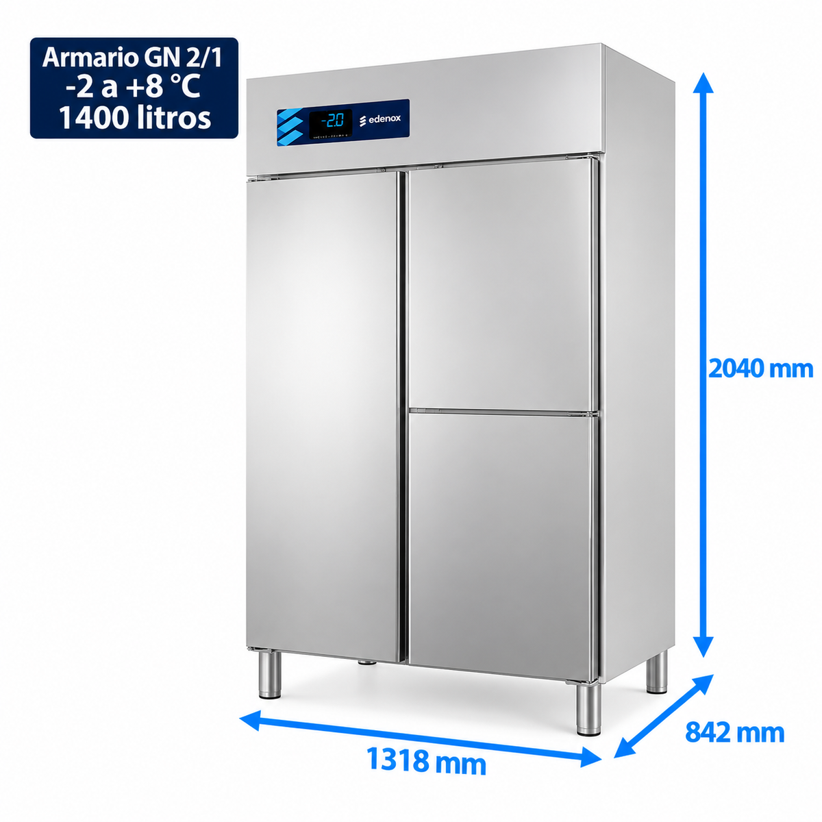 Armario Refrigerado Gastronorm 2/1 Inox (APG-1403 HC)