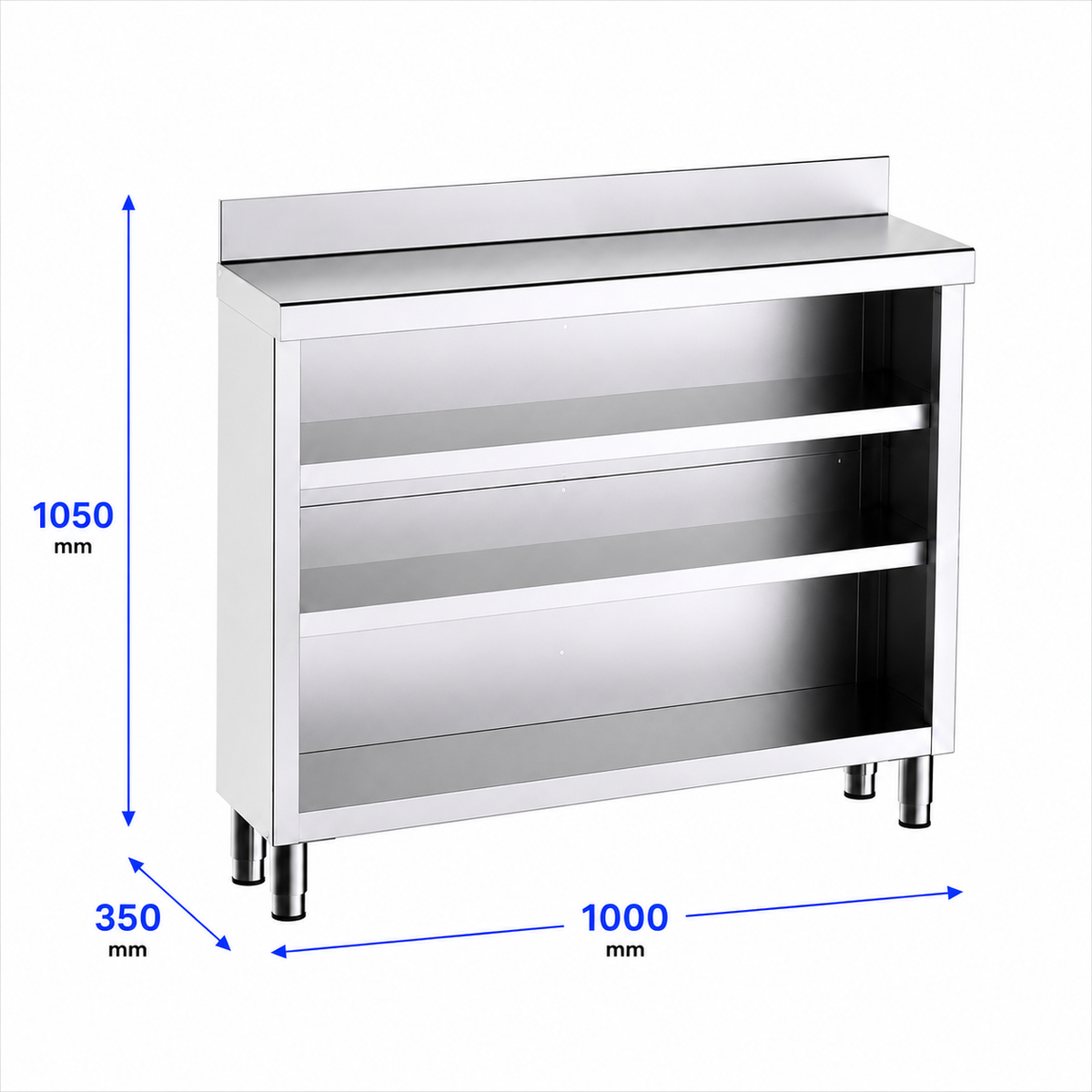 Mueble contramostrador Gama 350 100x35x105 con encimera - 2 Estantes