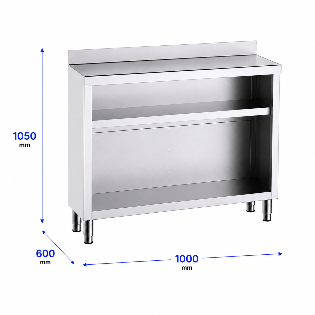 Mueble contramostrador Gama 600 100x60x105 con encimera - 1 Estante