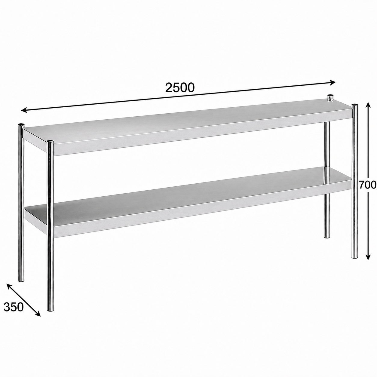 Distform Estantería Sobremesa Neutra Doble - 250 x 35 x 70 cm