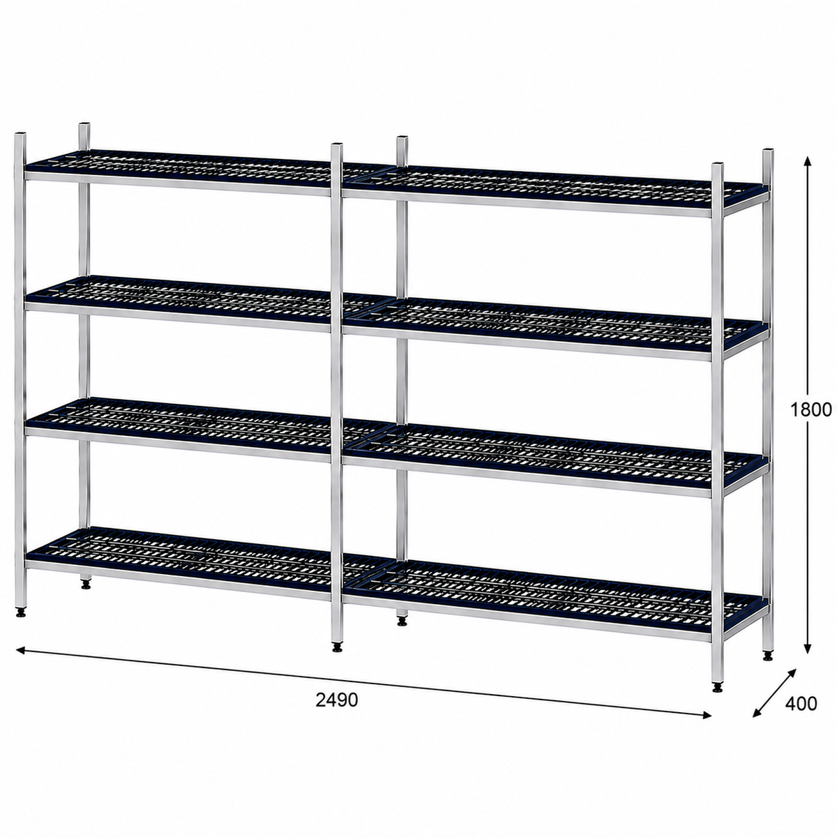 Estantería de pie lineal 249x40x180 - 4 Niveles