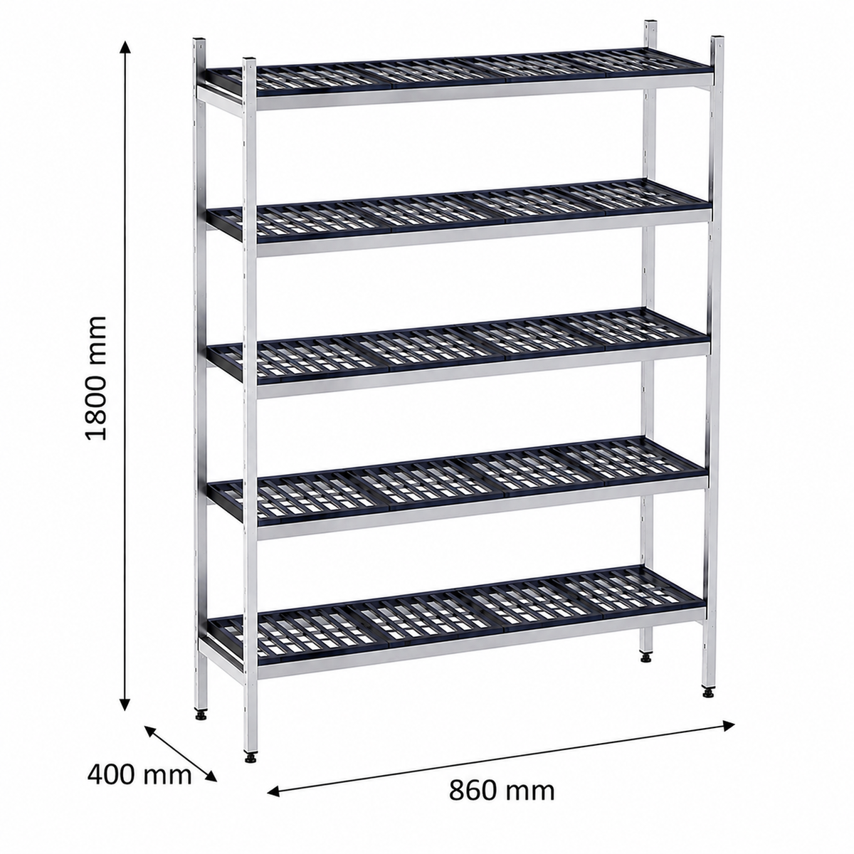 Estantería de pie lineal 86x40x180 - 5 Niveles