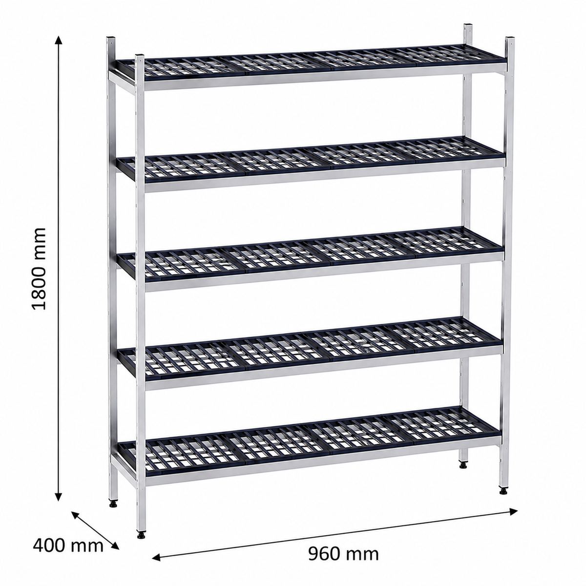 Estantería de pie lineal 96x40x180 - 5 Niveles