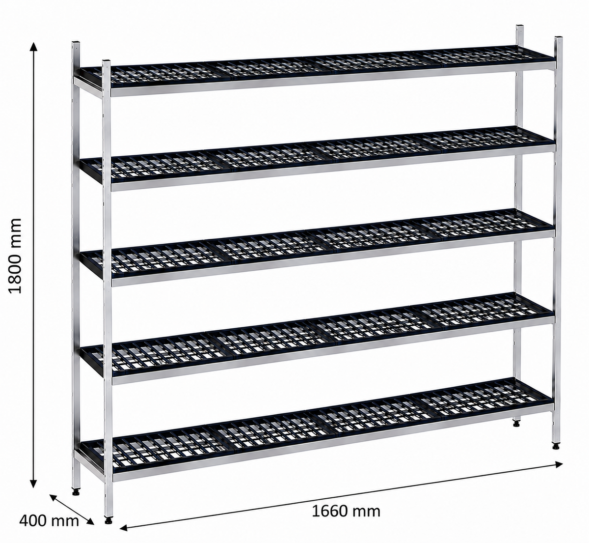 Estantería de pie lineal 166x40x180 - 5 Niveles