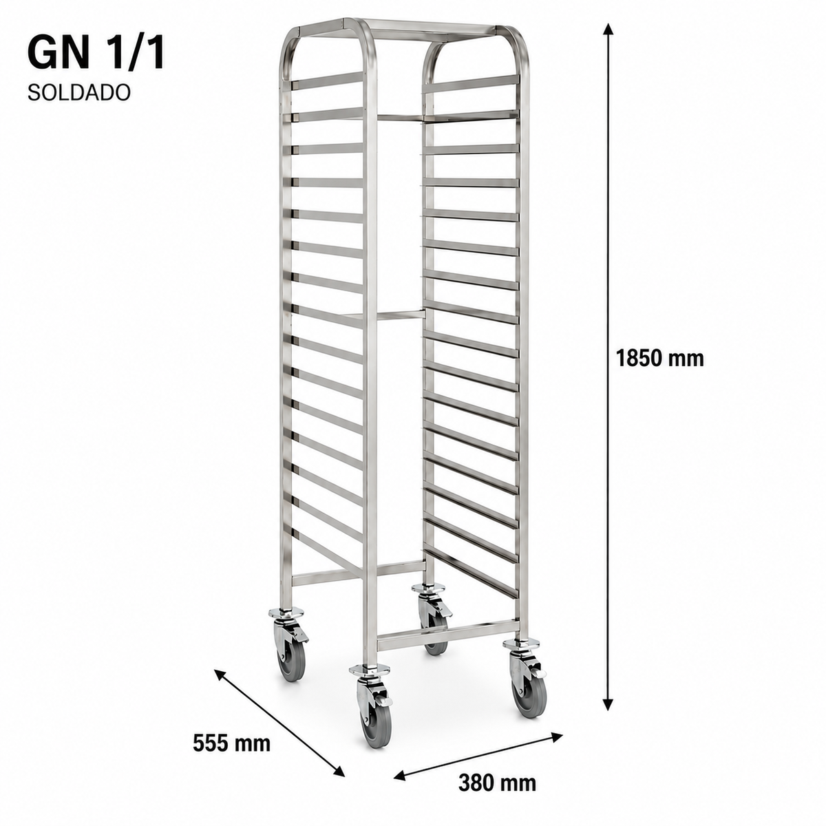 Carro Alto Gastronorm GN 1/1 Montado y Soldado