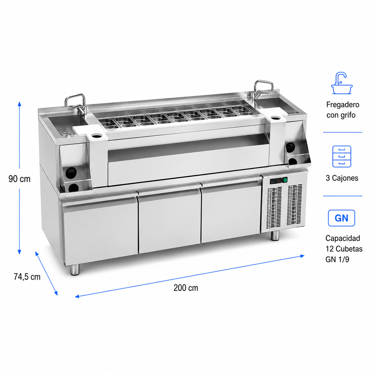 Mesa Coctelera Refrigerada 2000