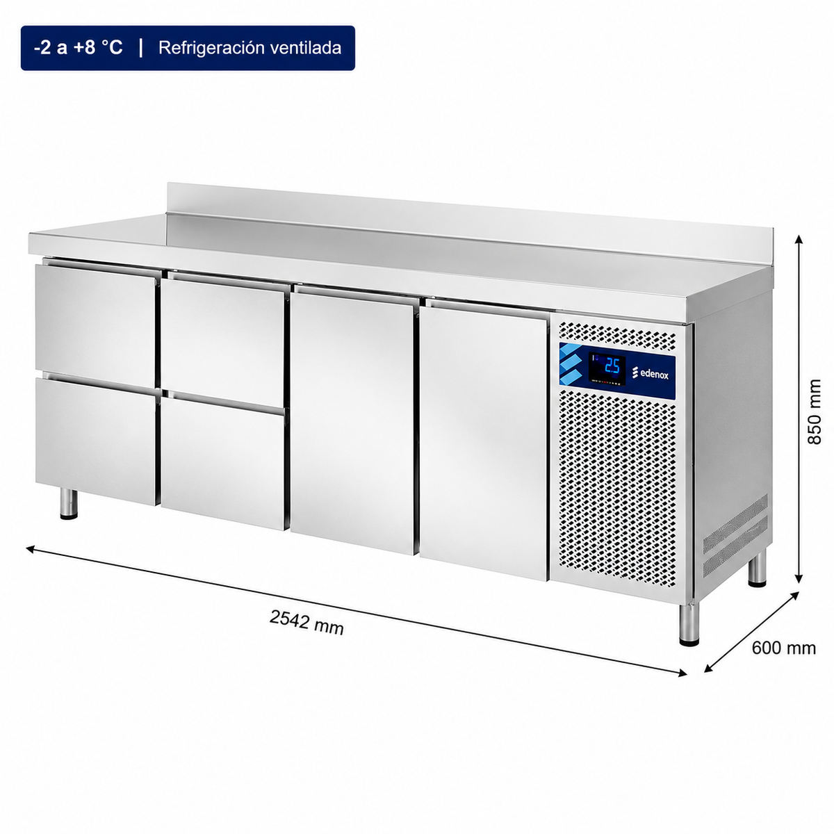Mesa Refrigerada con Cajones Fondo 600 (MPS-250 HC HHDD)