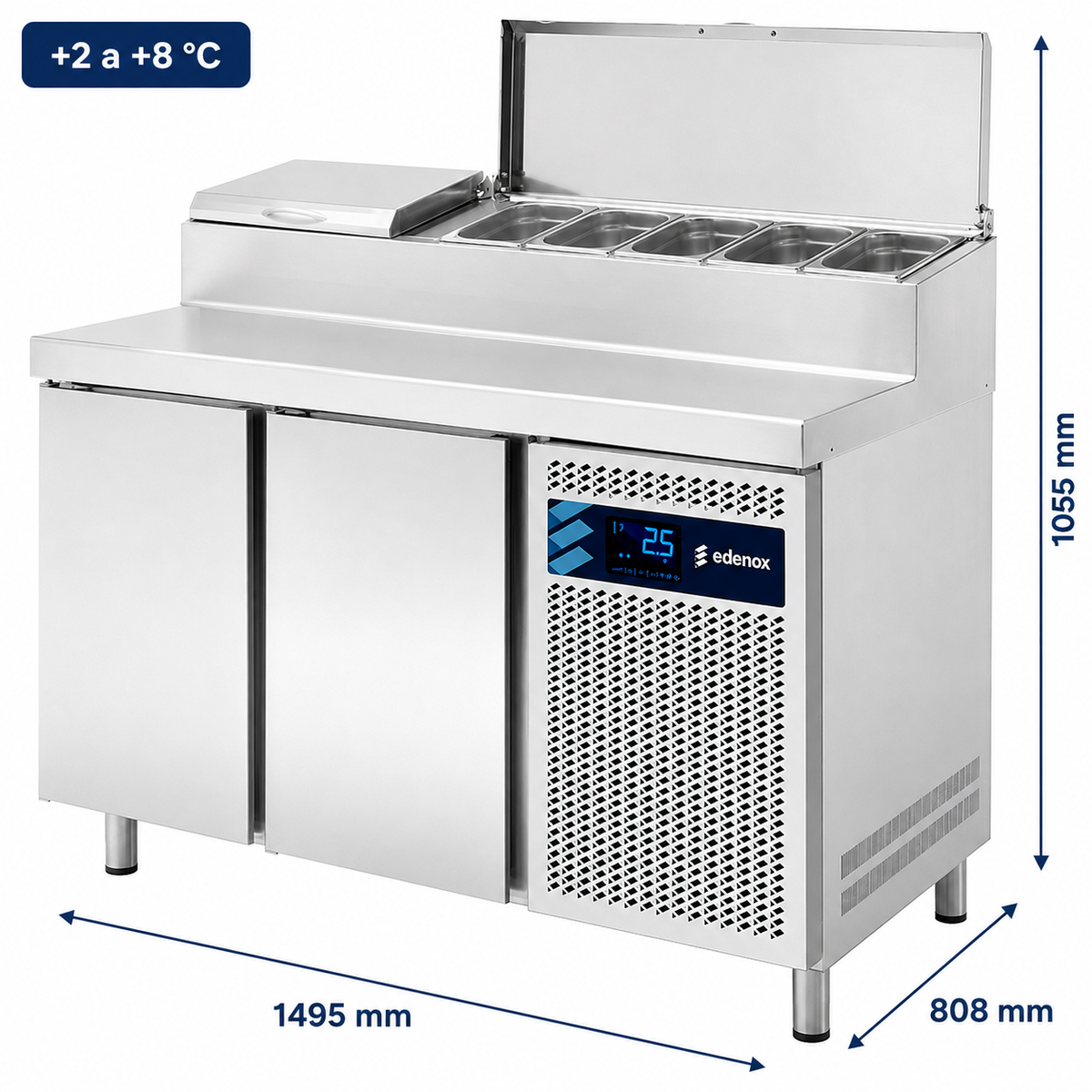 Mesa Refrigerada Expositor de Ingredientes GN 1/3 (MPPE2-150-I HC)