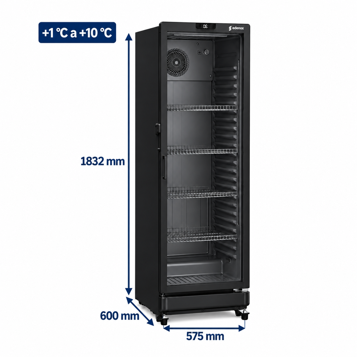Armario Expositor Refrigerado de Cristal (APE-451-C S2 BLACK)