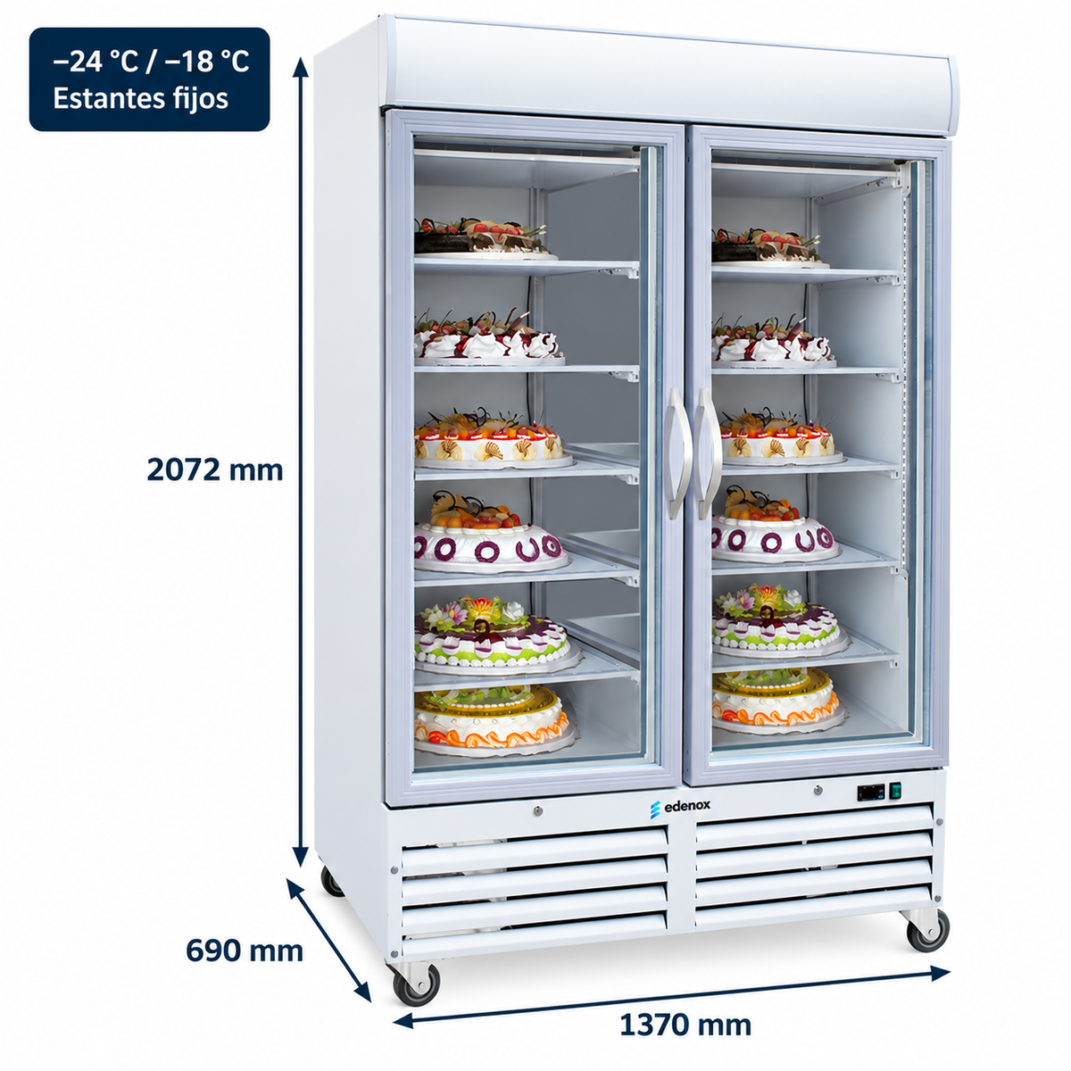 Armario Expositor Congelador de Cristal (ACE-902-C HC)
