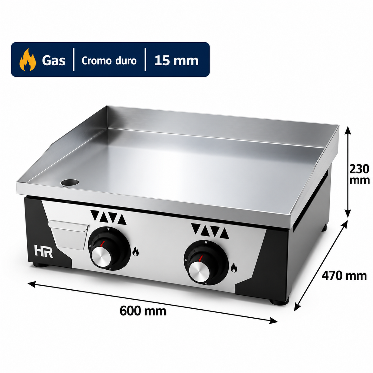 Plancha a gas HR Fainca PLC6100CR cromo 15 mm