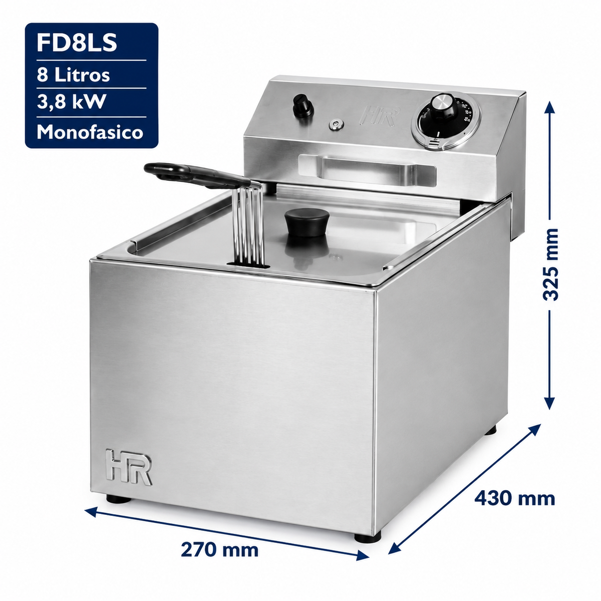 Freidora HR Fainca FD8LS - 8 litros sin grifo