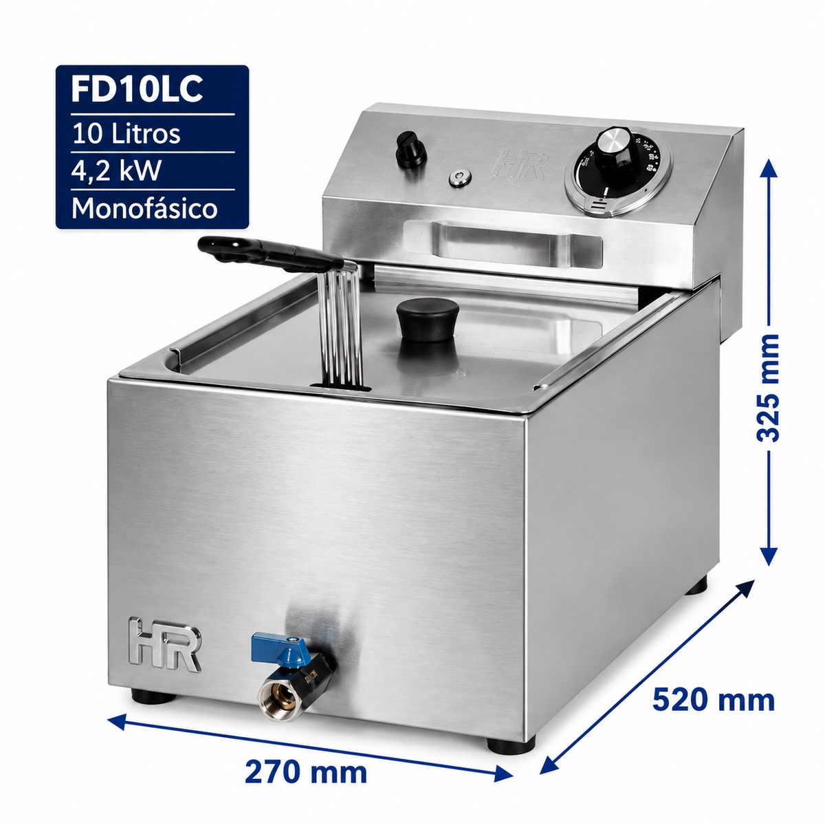 Freidora HR Fainca FD10LC - 10 litros con grifo