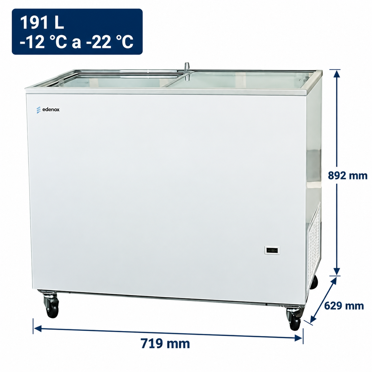 Congelador Horizontal Puerta de Cristal Correderas (NLFG-195)