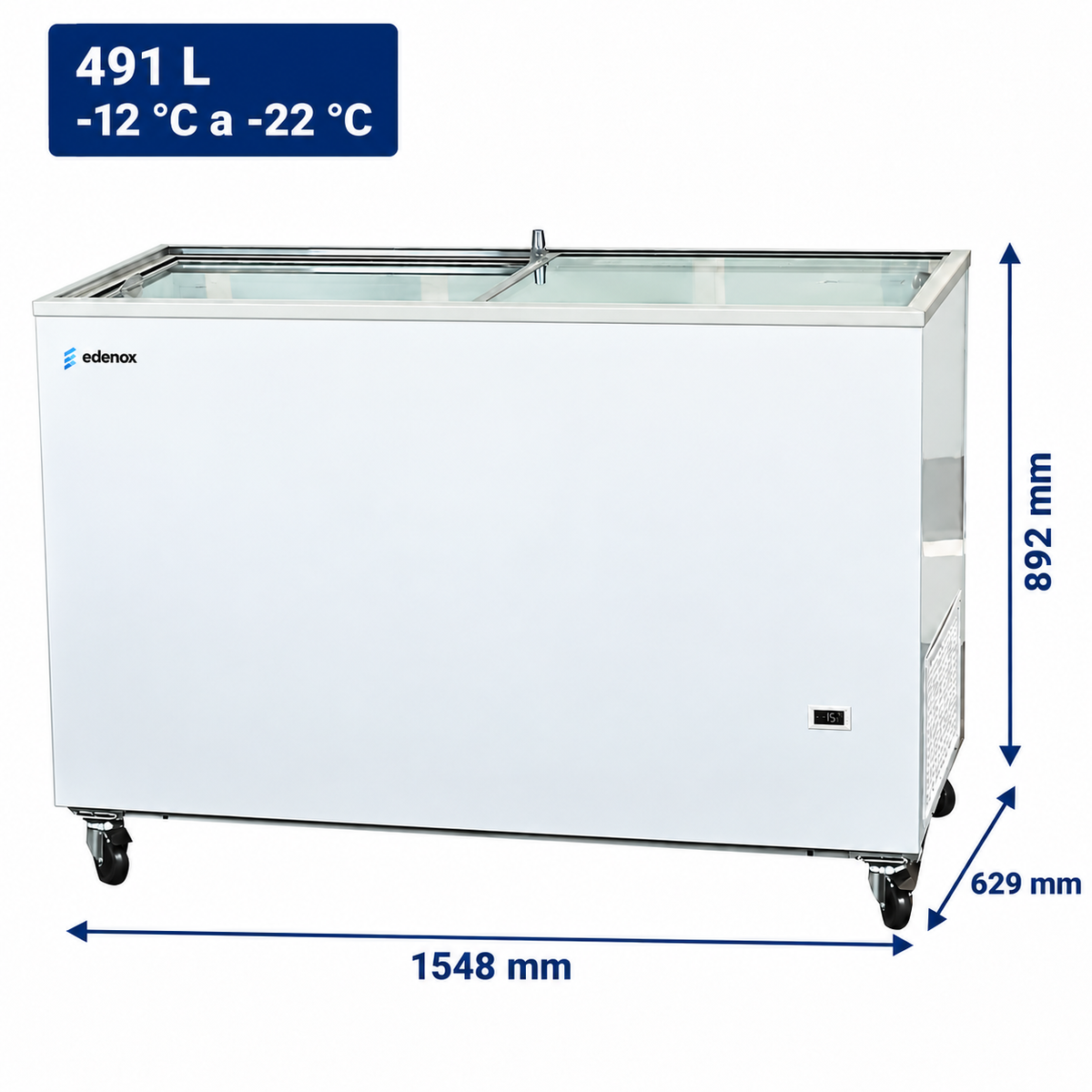 Congelador Horizontal Puerta de Cristal Correderas (NLFG-500)