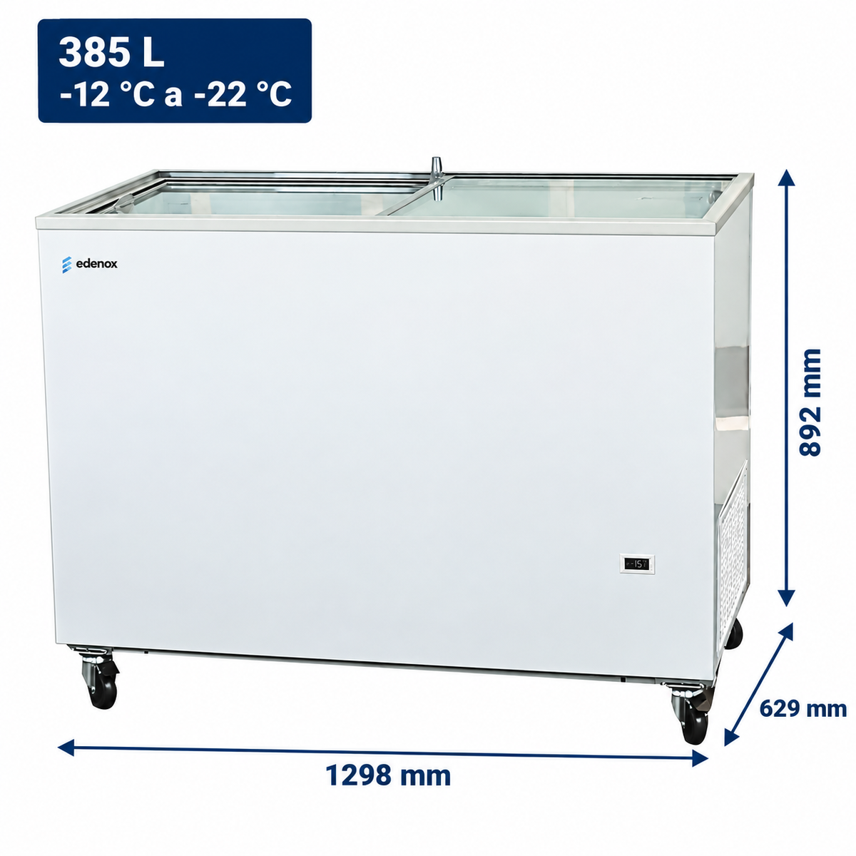 Congelador Horizontal Puerta de Cristal Correderas (NLFG-385)