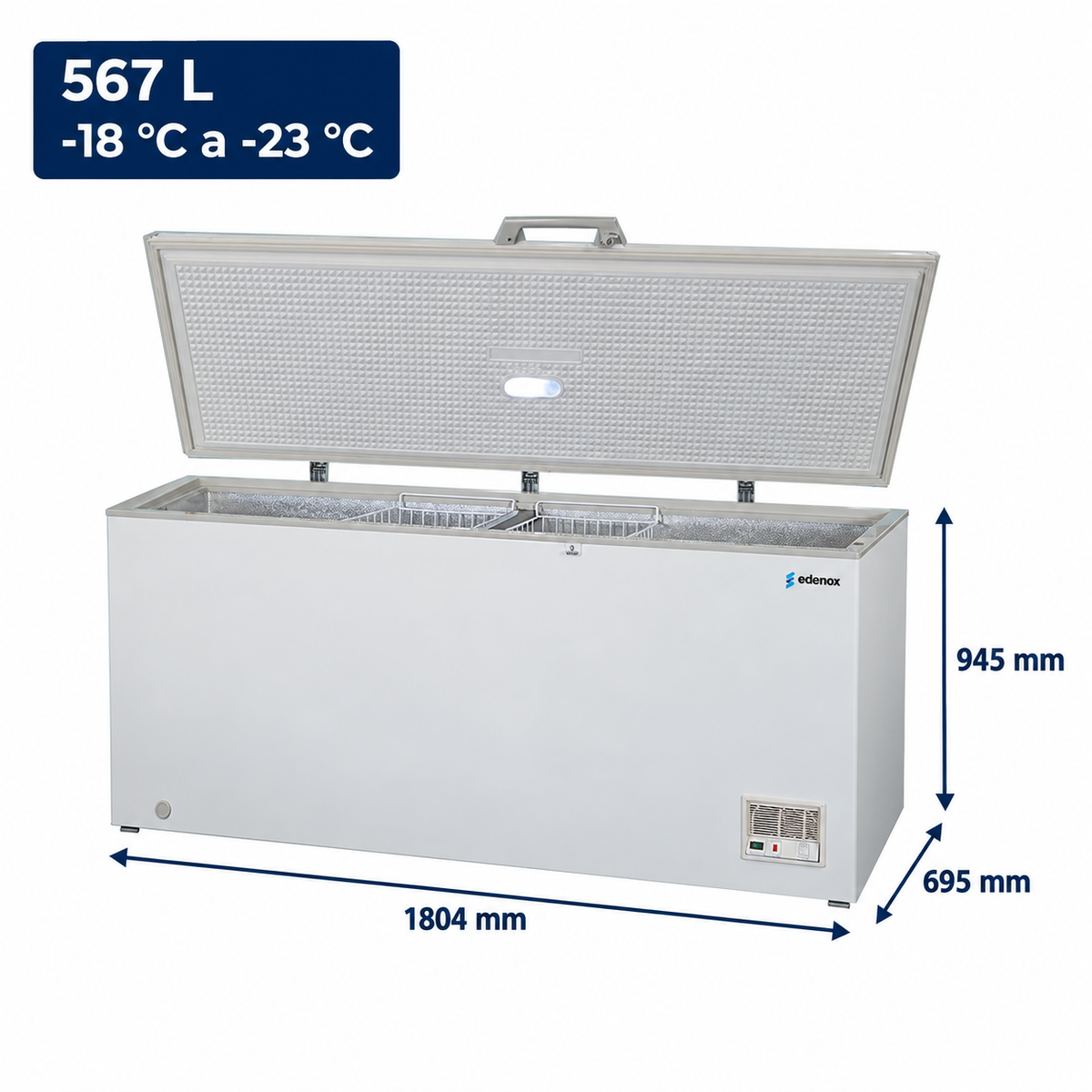 Congelador Horizontal Puerta Abatible (NLF-565) Edenox
