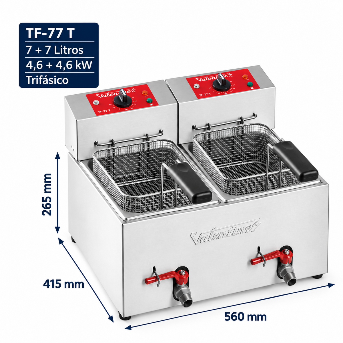Freidora eléctrica Valentine TF77T