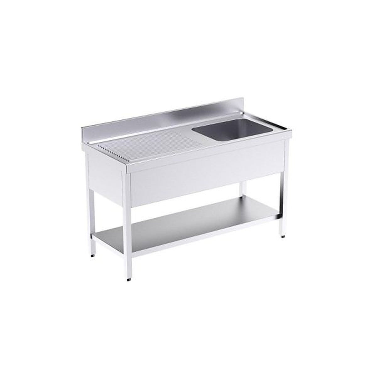Fregadero con bastidor Serie 550 Distform, FBIE5140: 140x55x85 cm, 1 Estante, Izquierda