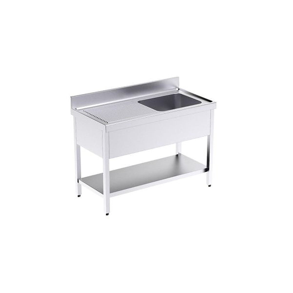 Fregadero con bastidor Serie 700 Distform, FBIE7100: 100x70x85 cm, 1 Estante, Izquierda
