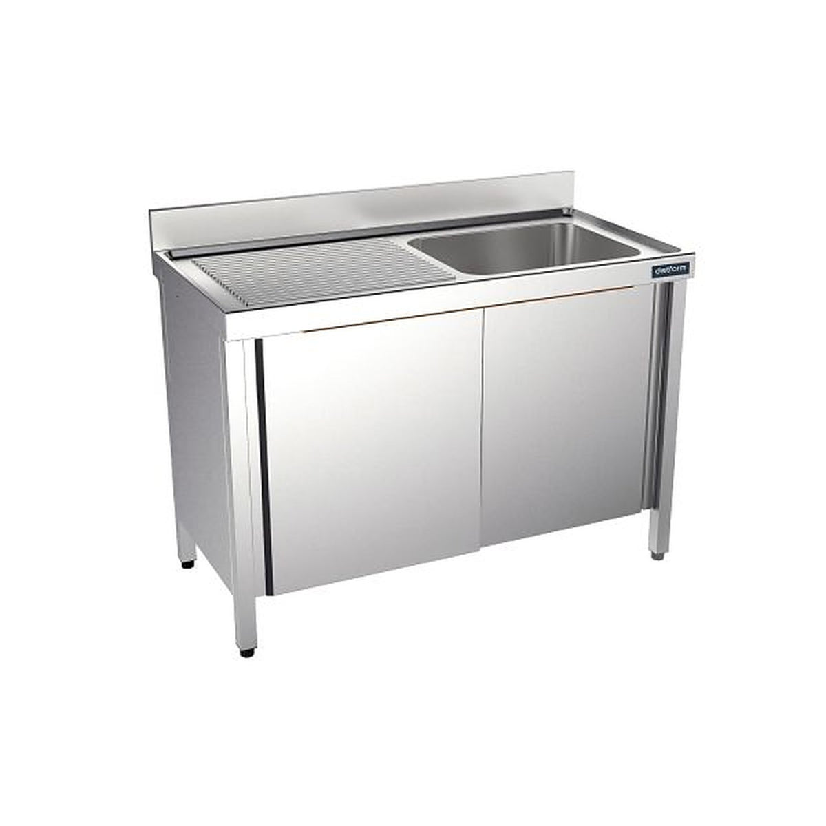 Fregadero con bastidor y puertas Serie 550 Distform, FBPD5512: 120x55x85 cm, Derecha