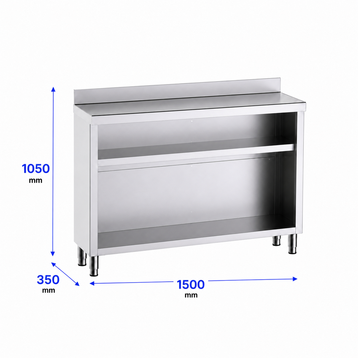 Mueble contramostrador Gama 350 150x35x105 con encimera - 1 Estante