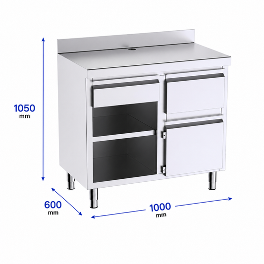 Mueble cafetero 100x60x105 con encimera