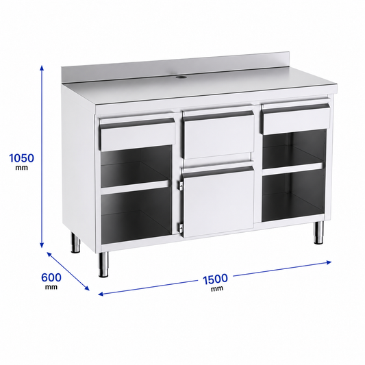Mueble cafetero 150x60x105 con encimera
