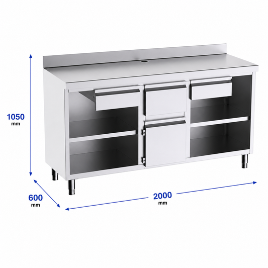 Mueble cafetero 200x60x105 con encimera