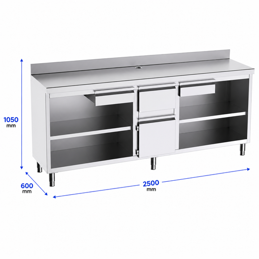 Mueble cafetero 250x60x105 con encimera