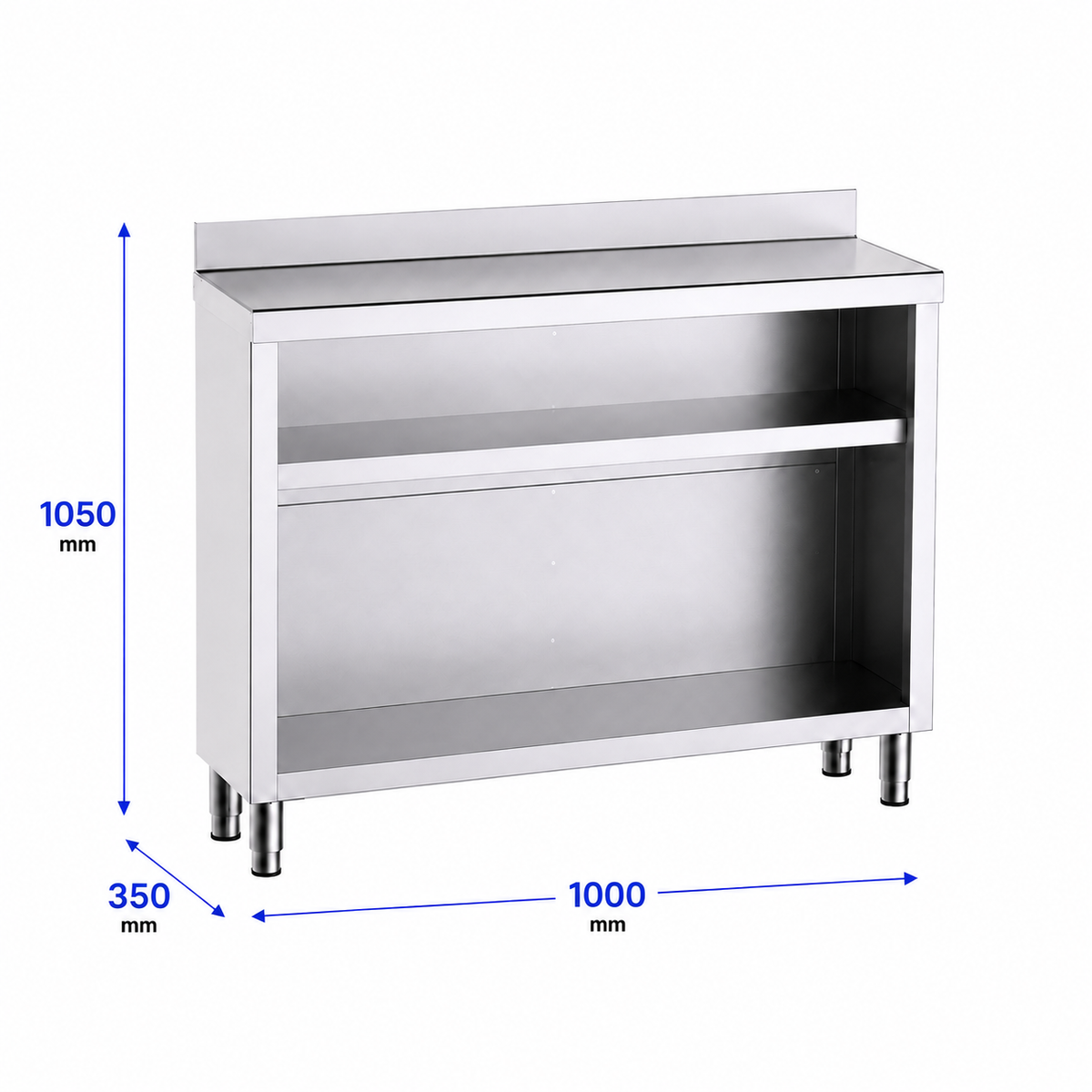 Mueble contramostrador Gama 350 100x35x105 con encimera - 1 Estante