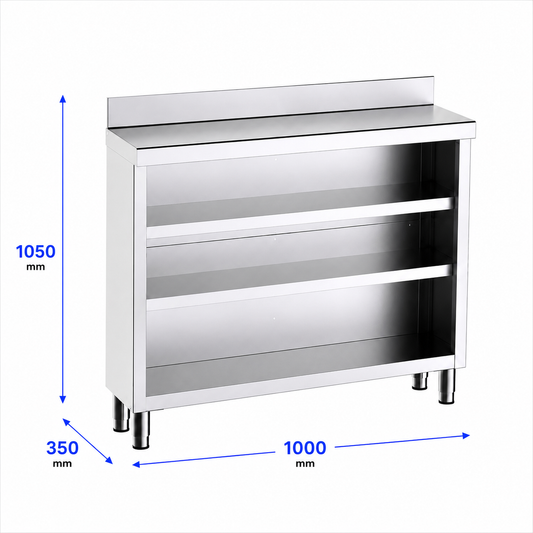 Mueble contramostrador Gama 350 100x35x105 con encimera - 2 Estantes