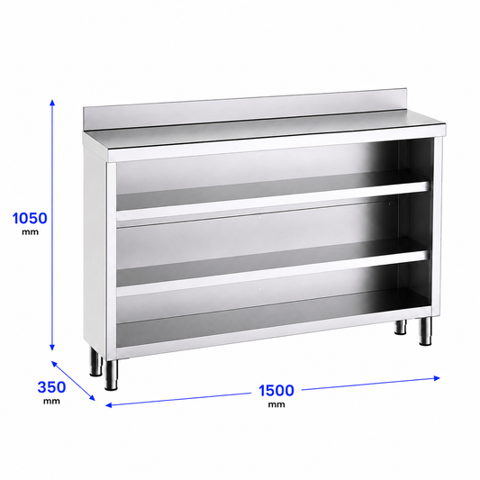 Mueble contramostrador Gama 350 150x35x105 con encimera - 2 Estantes
