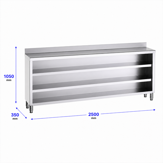 Mueble contramostrador Gama 350 250x35x105 con encimera - 2 Estantes