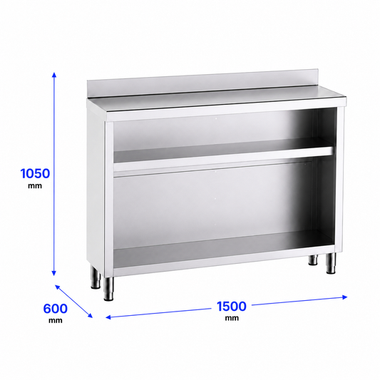 Mueble contramostrador Gama 600 150x60x105 con encimera - 1 Estante