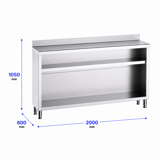 Mueble contramostrador Gama 600 200x60x105 con encimera - 1 Estante