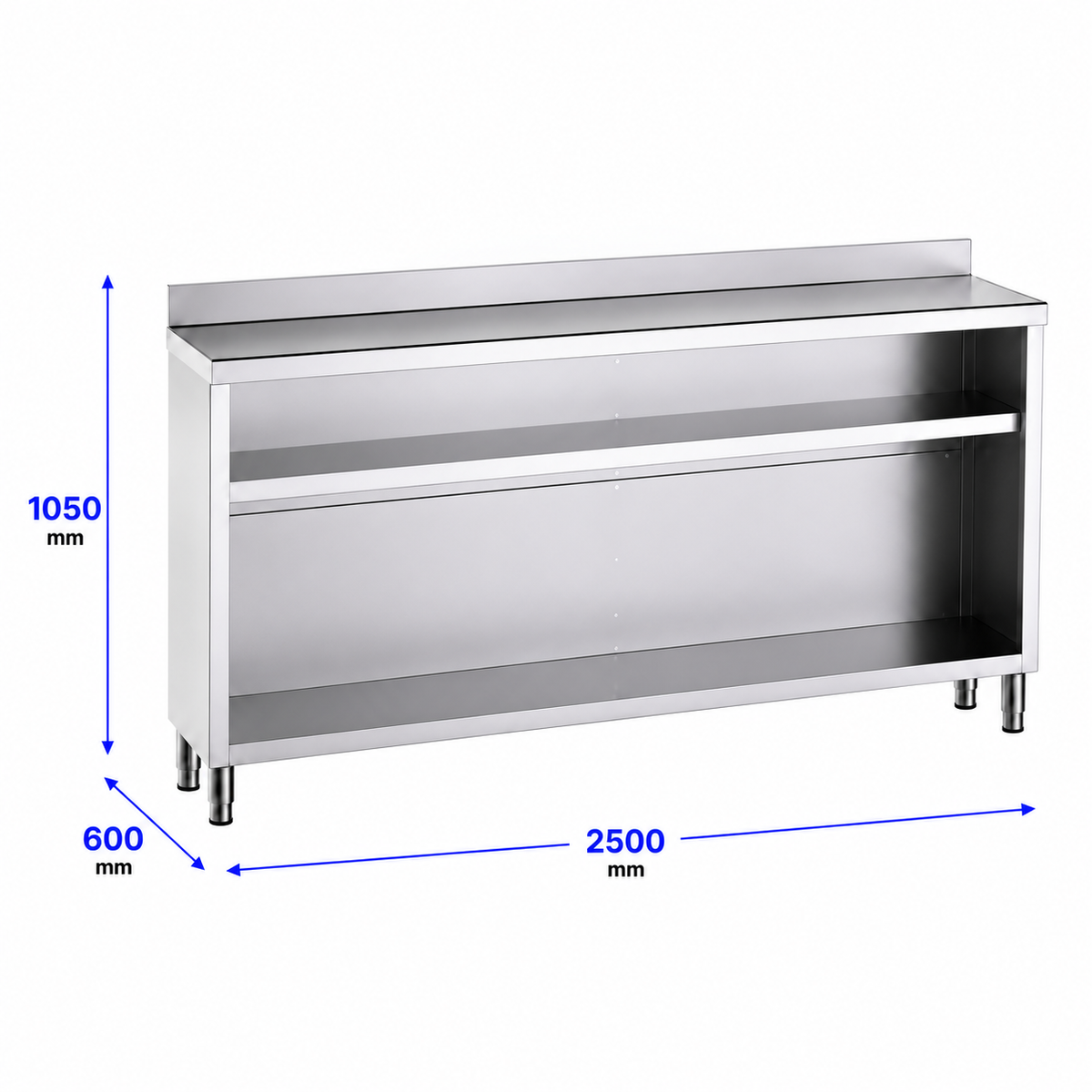 Mueble contramostrador Gama 600 250x60x105 con encimera - 1 Estante