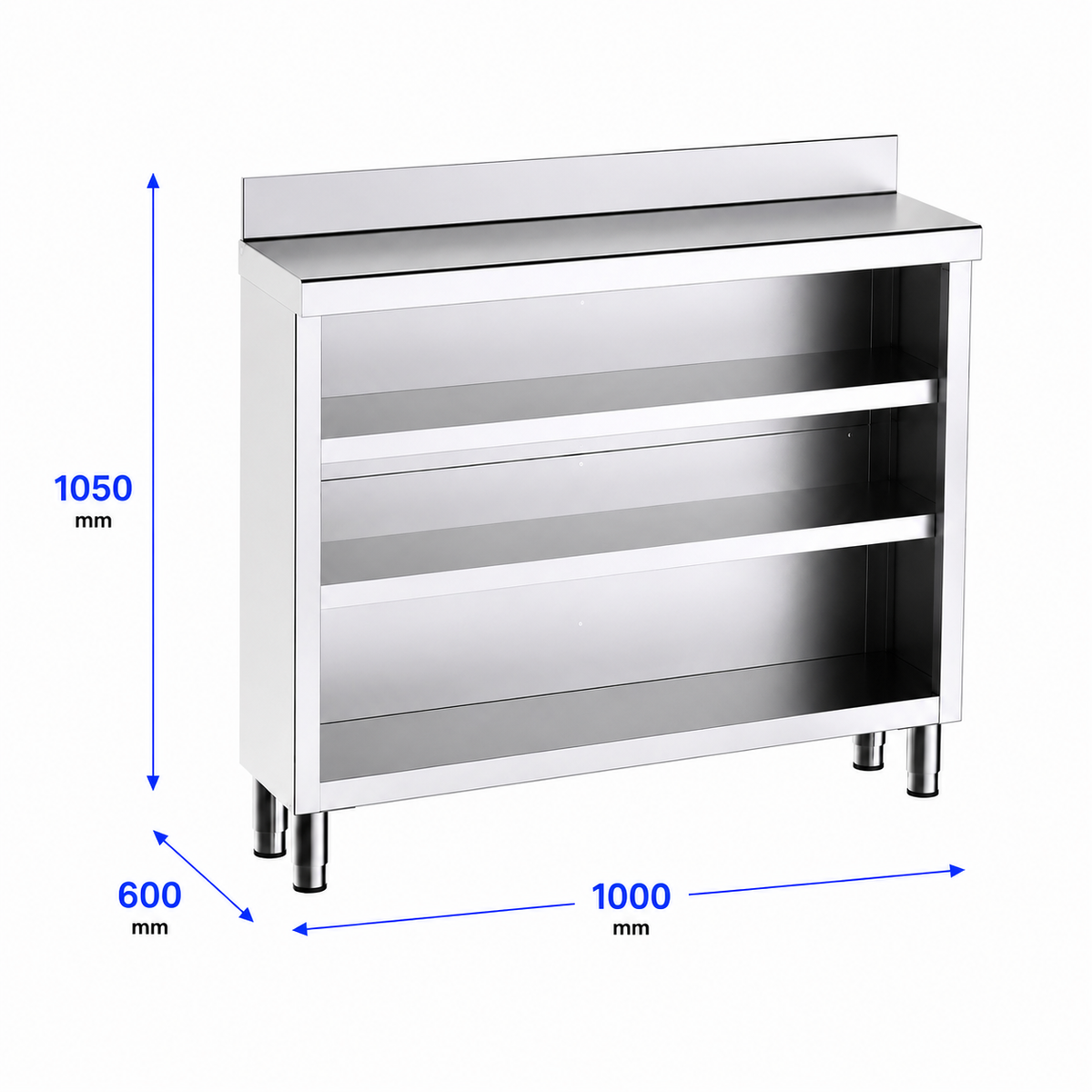 Mueble contramostrador Gama 600 100x60x105 con encimera - 2 Estantes