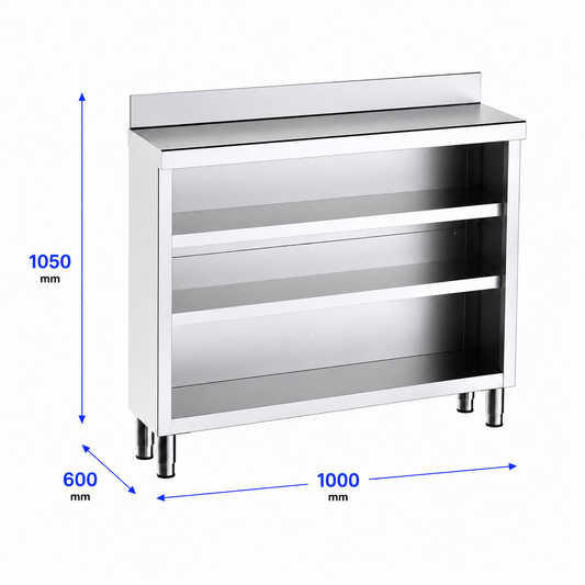 Mueble contramostrador Gama 600 100x60x105 con encimera - 2 Estantes