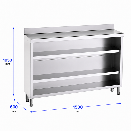 Mueble contramostrador Gama 600 150x60x105 con encimera - 2 Estantes