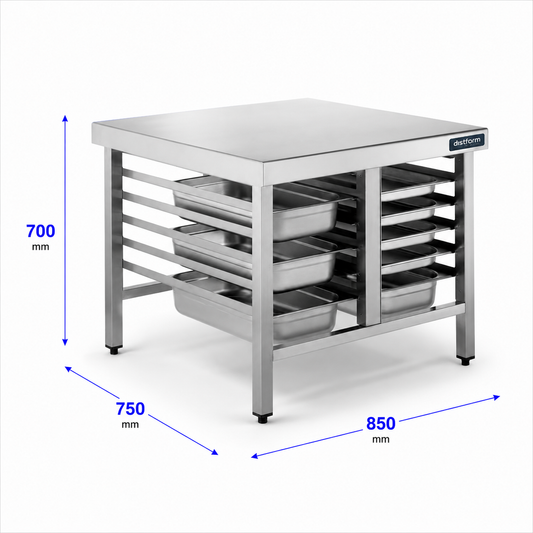 Mesa de apoyo de cocción 85x75x70 - GN 1/1