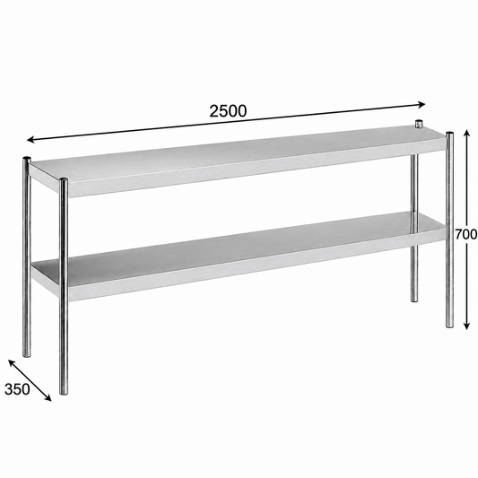 Distform Estantería Sobremesa Neutra Doble - 250 x 35 x 70 cm