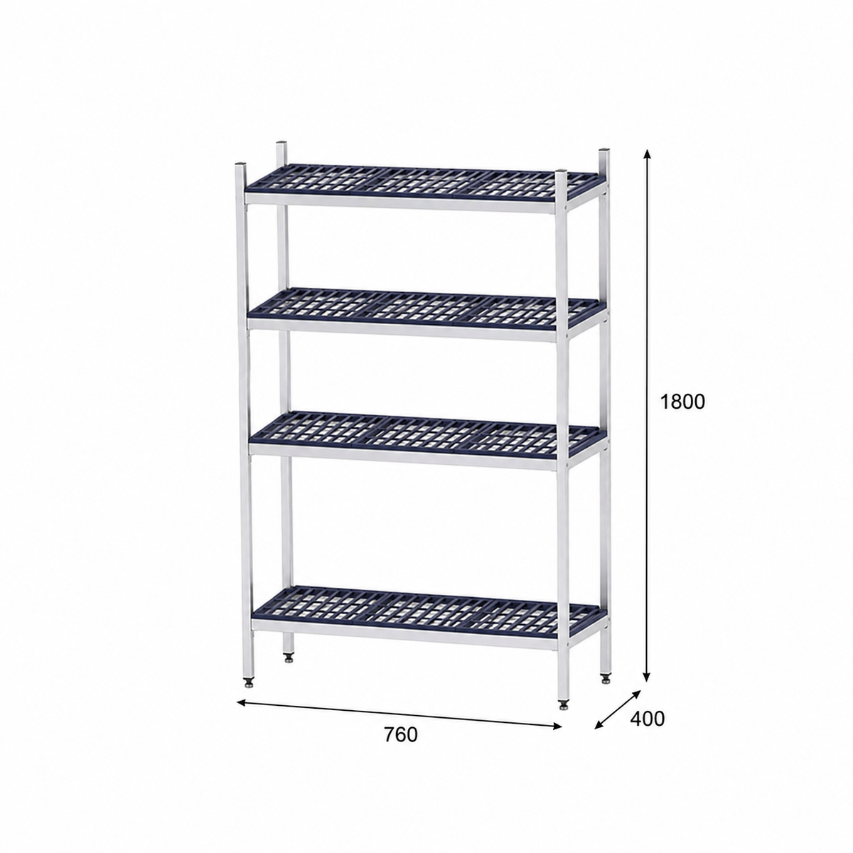 Estantería de pie lineal 76x40x180 - 4 Niveles