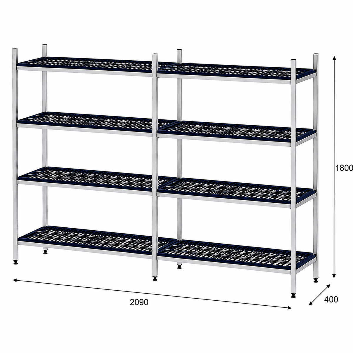 Estantería de pie lineal 209x40x180 - 4 Niveles Distform