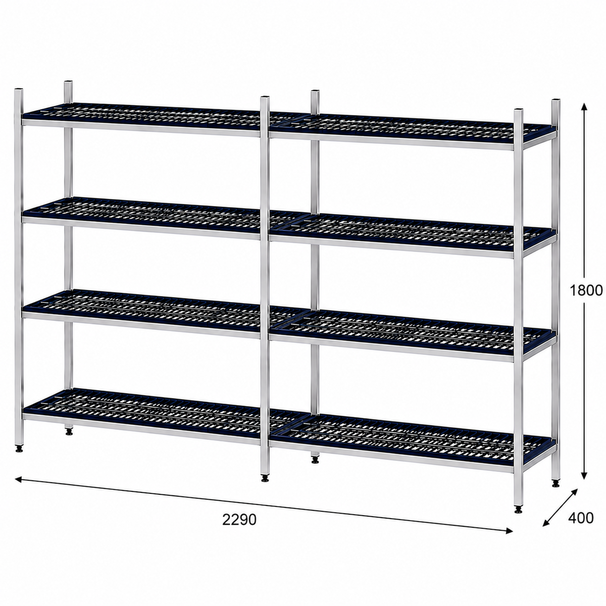 Estantería de pie lineal 229x40x180 - 4 Niveles Distform