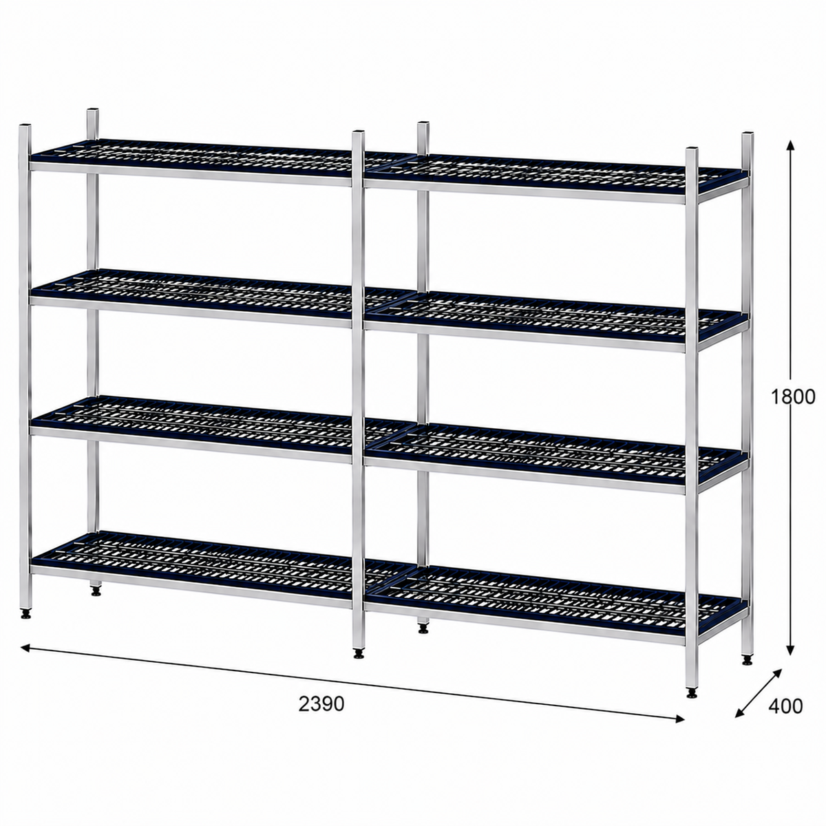 Estantería de pie lineal 239x40x180 - 4 Niveles Distform