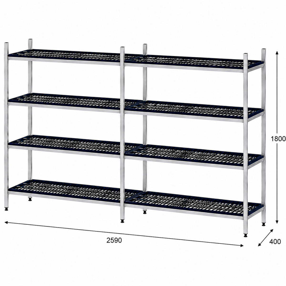 Estantería de pie lineal 259x40x180 - 4 Niveles Distform