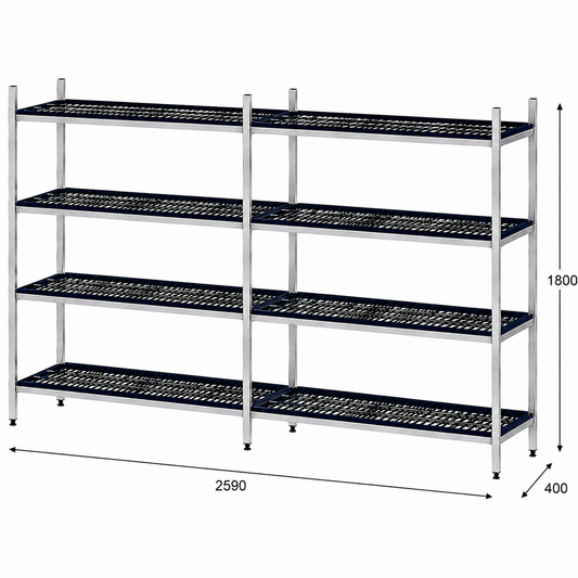 Estantería de pie lineal 259x40x180 - 4 Niveles
