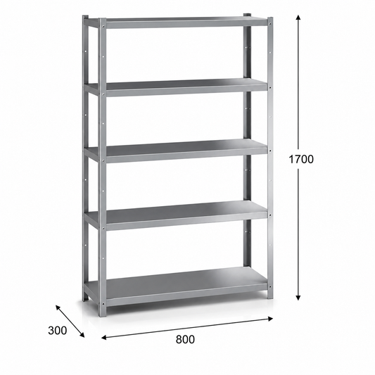 Estantería perfil ranurado 80x30x170 - 5 Niveles