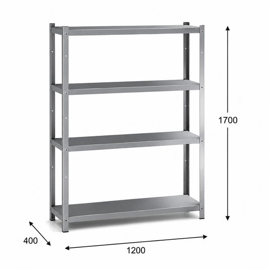 Estantería perfil ranurado 120x40x170 - 4 Niveles